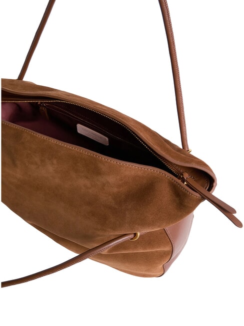 LIZZIE SUED.BIM sac bandouli&egrave;re en daim Cognac - Sacs pour Femme