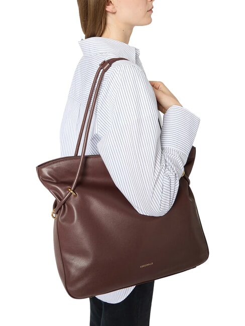 LIZZIE sac cabas bandouli&egrave;re en cuir baie - Sacs pour Femme