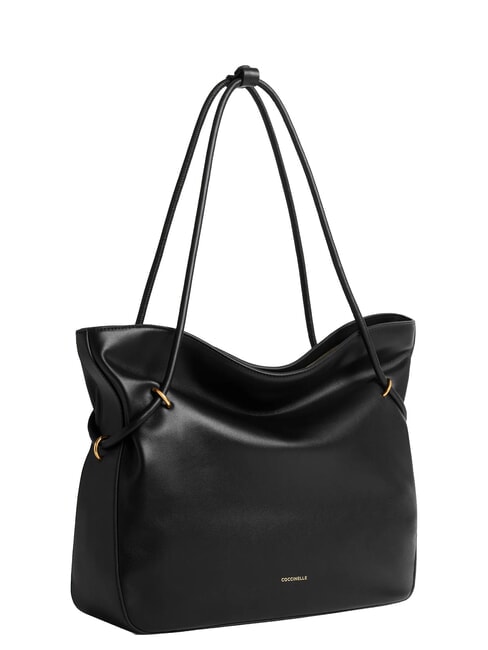 LIZZIE sac cabas bandouli&egrave;re en cuir Noir - Sacs pour Femme