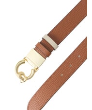COCCINELLE C-ME BICOLOR  Ceinture en cuir r&eacute;versible cognac/eucalipt - Ceintures - 3