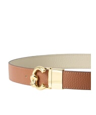 COCCINELLE C-ME BICOLOR  Ceinture en cuir r&eacute;versible cognac/eucalipt - Ceintures - 4
