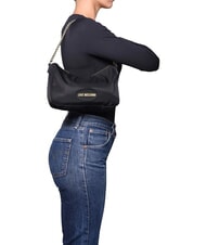 LOVE MOSCHINO CITY CORE Sac bandouli&egrave;re avec bandouli&egrave;re cha&icirc;ne Noir - Sacs pour Femme - 2