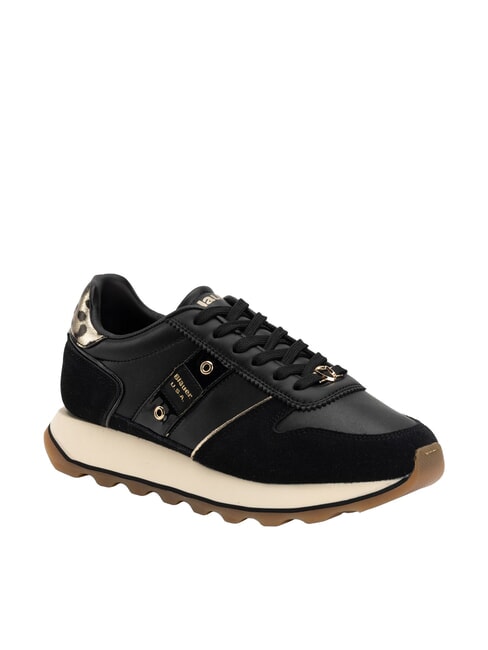 MILLS Baskets pour femmes noir/l&eacute;opard - Chaussures Femme