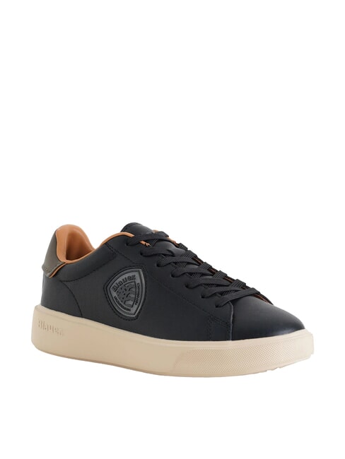 BUCK Baskets en cuir noir/militaire - Chaussures Homme
