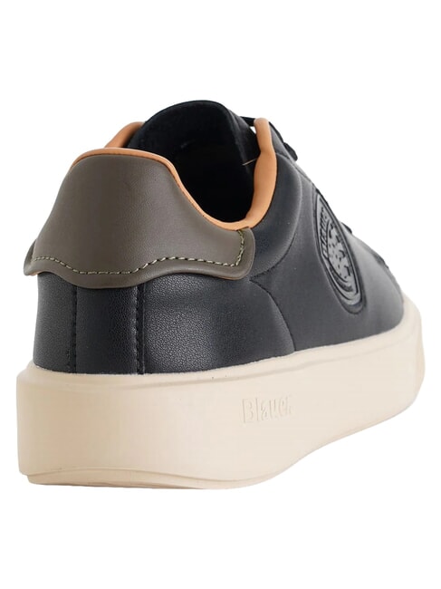 BUCK Baskets en cuir noir/militaire - Chaussures Homme