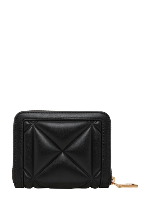 EMBOSSED QUILTED portefeuille compact &agrave; fermeture &eacute;clair Noir - Portefeuilles Femme