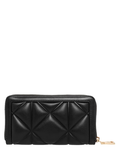 EMBOSSED QUILTED Grand portefeuille zipp&eacute; Noir - Portefeuilles Femme