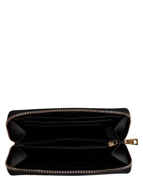 EMBOSSED QUILTED Grand portefeuille zipp&eacute; Noir - Portefeuilles Femme