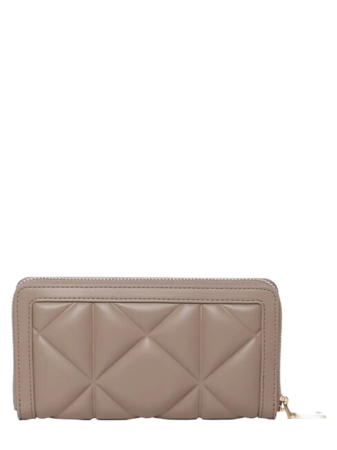EMBOSSED QUILTED Grand portefeuille zipp&eacute; sable - Portefeuilles Femme