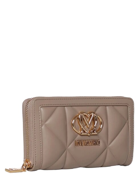 EMBOSSED QUILTED Grand portefeuille zipp&eacute; sable - Portefeuilles Femme
