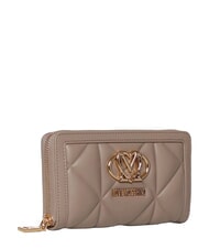 LOVE MOSCHINO EMBOSSED QUILTED Grand portefeuille zipp&eacute; sable - Portefeuilles Femme - 3