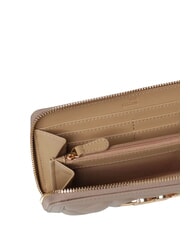 LOVE MOSCHINO EMBOSSED QUILTED Grand portefeuille zipp&eacute; sable - Portefeuilles Femme - 4