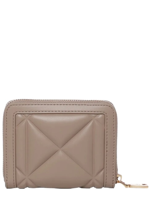 EMBOSSED QUILTED portefeuille compact &agrave; fermeture &eacute;clair sable - Portefeuilles Femme
