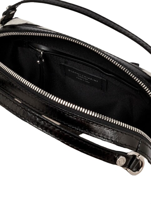 ALIFA Sac bandouli&egrave;re en cuir, avec bandouli&egrave;re z&egrave;bre noir et blanc - Sacs pour Femme