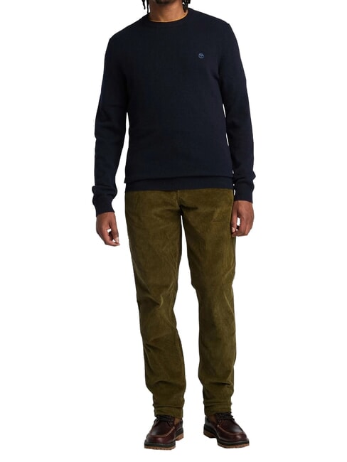 MERINO Pull ras du cou en laine m&eacute;lang&eacute;e saphir fonc&eacute;/denim fonc&eacute; - Pulls pour hommes