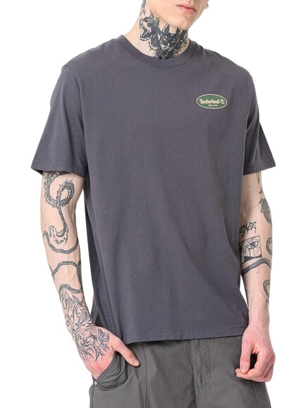 GAS STATION T-shirt &agrave; manches courtes, pur coton perle noircie - T-shirt