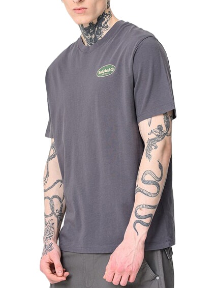 GAS STATION T-shirt &agrave; manches courtes, pur coton perle noircie - T-shirt