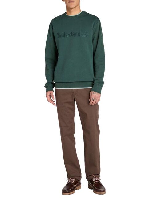 EMBROIDERY TONAL Sweat-shirt &agrave; col rond pignons verts - Pulls molletonn&eacute;s