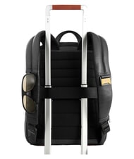 PIQUADRO RUSSEL Sac &agrave; dos pour ordinateur portable 14 pouces, en cuir Noir - Sacs &agrave; dos pour ordinateur portable - 3