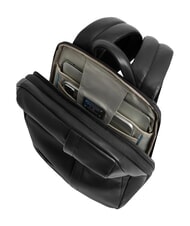 PIQUADRO RUSSEL Sac &agrave; dos pour ordinateur portable 14 pouces, en cuir Noir - Sacs &agrave; dos pour ordinateur portable - 4