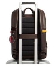 PIQUADRO RUSSEL Sac &agrave; dos pour ordinateur portable 14 pouces, en cuir MORO - Sacs &agrave; dos pour ordinateur portable - 3