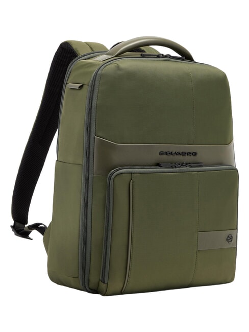 WOLLEM Sac &agrave; dos en cuir et tissu, support ordinateur 14" VERT - Sacs &agrave; dos pour ordinateur portable