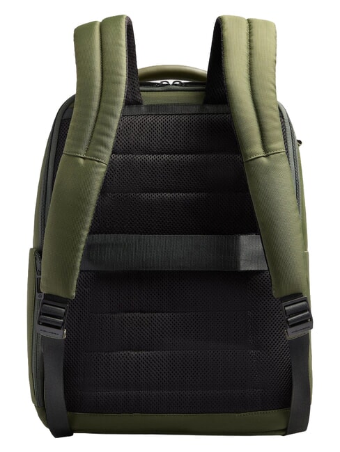 WOLLEM Sac &agrave; dos en cuir et tissu, support ordinateur 14" VERT - Sacs &agrave; dos pour ordinateur portable