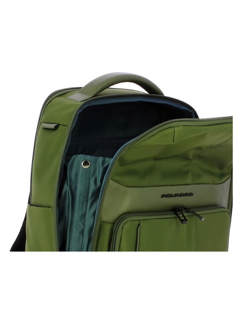 WOLLEM Sac &agrave; dos en cuir et tissu, support ordinateur 14" VERT - Sacs &agrave; dos pour ordinateur portable