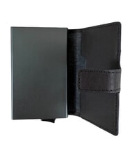 PIQUADRO BLACK SQUARE Porte-cartes en cuir vert / marron fonc&eacute; - Portefeuilles Homme - 2