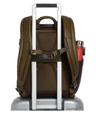 PIQUADRO BLACK SQUARE Sac &agrave; dos en cuir pour ordinateur portable 14" vert / marron fonc&eacute; - Sacs &agrave; dos pour ordinateur portable - 3