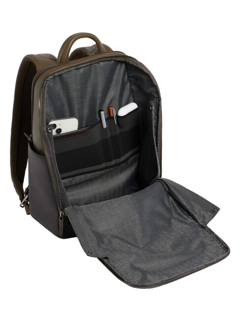 BLACK SQUARE Sac &agrave; dos en cuir pour ordinateur portable 14" vert / marron fonc&eacute; - Sacs &agrave; dos pour ordinateur portable