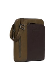 PIQUADRO BLACK SQUARE  Sac plat en cuir vert / marron fonc&eacute; - Sacs en Bandouli&egrave;res pour Homme - 2