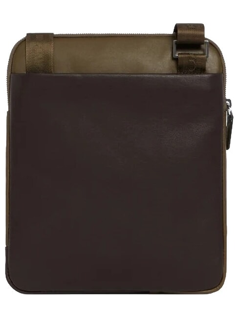 BLACK SQUARE  Sac plat en cuir vert / marron fonc&eacute; - Sacs en Bandouli&egrave;res pour Homme