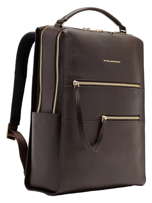 PATRICIA Sac &agrave; dos en cuir pour ordinateur portable 15,6 pouces MARRON - Sacs pour Femme
