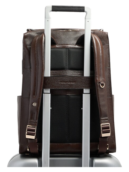 PATRICIA Sac &agrave; dos en cuir pour ordinateur portable 15,6 pouces MARRON - Sacs pour Femme