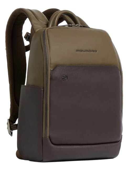 BLACK SQUARE Sac &agrave; dos pour ordinateur portable 13 pouces, en cuir vert / marron fonc&eacute; - Sacs &agrave; dos pour ordinateur portable