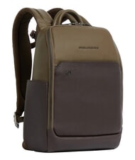 PIQUADRO BLACK SQUARE Sac &agrave; dos pour ordinateur portable 13 pouces, en cuir vert / marron fonc&eacute; - Sacs &agrave; dos pour ordinateur portable - 2