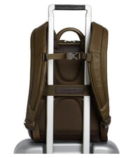 PIQUADRO BLACK SQUARE Sac &agrave; dos pour ordinateur portable 13 pouces, en cuir vert / marron fonc&eacute; - Sacs &agrave; dos pour ordinateur portable - 3