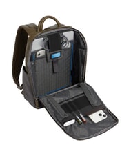 PIQUADRO BLACK SQUARE Sac &agrave; dos pour ordinateur portable 13 pouces, en cuir vert / marron fonc&eacute; - Sacs &agrave; dos pour ordinateur portable - 4