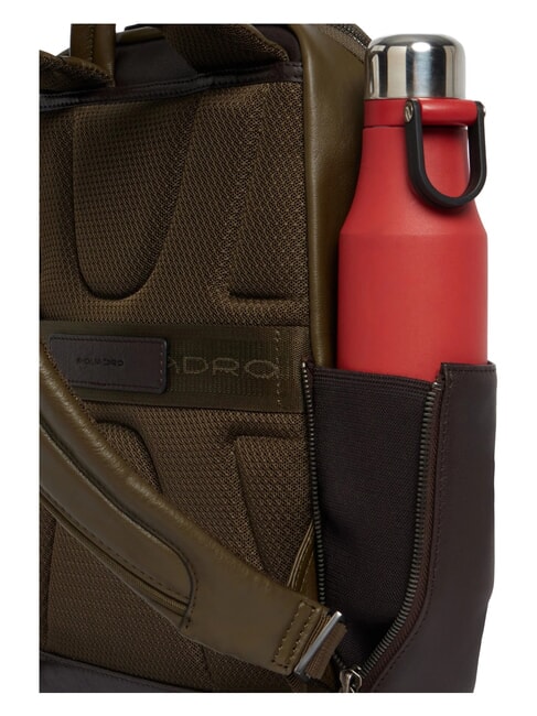 BLACK SQUARE Sac &agrave; dos pour ordinateur portable 13 pouces, en cuir vert / marron fonc&eacute; - Sacs &agrave; dos pour ordinateur portable