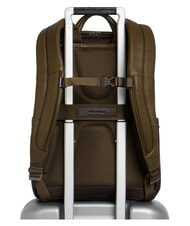 PIQUADRO BLACK SQUARE  Sac &agrave; dos en cuir pour ordinateur portable 14 pouces vert / marron fonc&eacute; - Sacs &agrave; dos pour ordinateur portable - 3