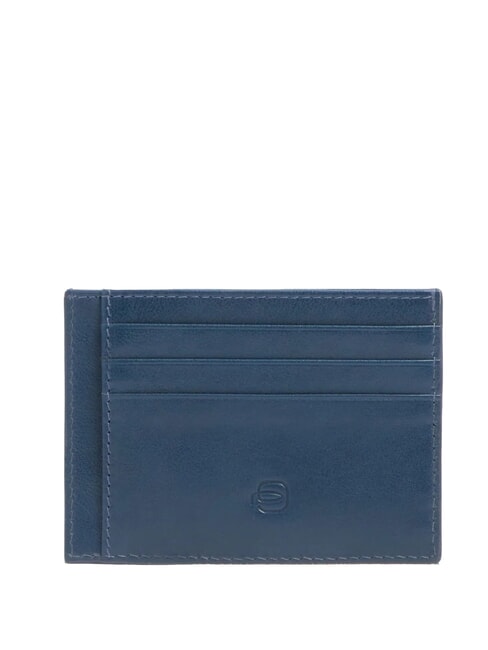 W143 porte-cartes en cuir plat bleu - Portefeuilles Homme