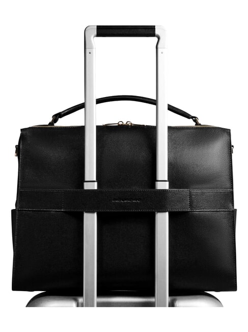 PATRICIA &Eacute;tui pour ordinateur portable 14 pouces, en cuir Noir - Porte Documents Travail