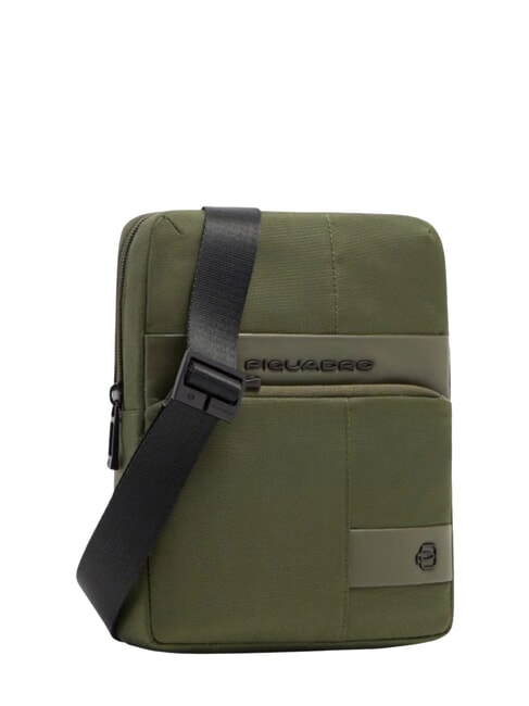 WOLLEM Sac iPad mini en tissu et cuir VERT - Sacs en Bandouli&egrave;res pour Homme