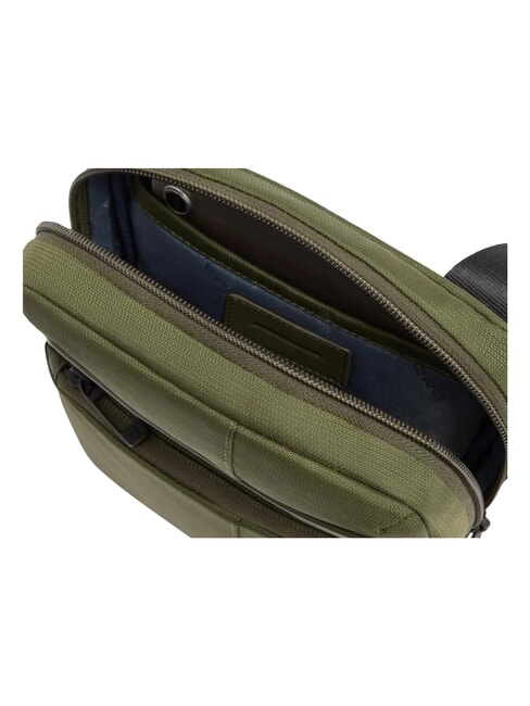 WOLLEM Sac iPad mini en tissu et cuir VERT - Sacs en Bandouli&egrave;res pour Homme