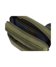 PIQUADRO WOLLEM Sac iPad mini en tissu et cuir VERT - Sacs en Bandouli&egrave;res pour Homme - 4