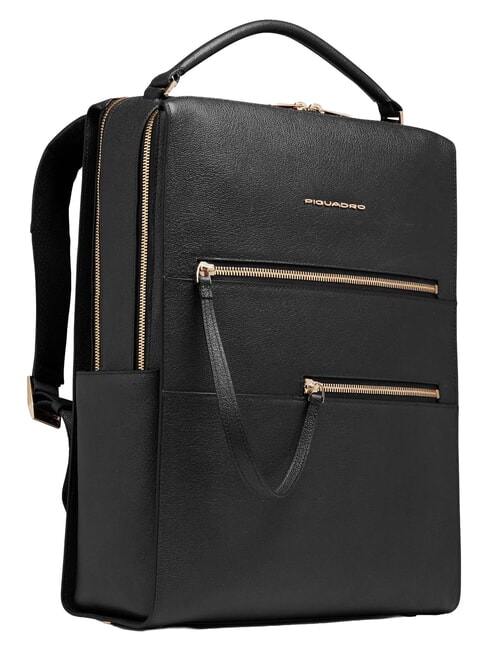 PATRICIA Sac &agrave; dos en cuir pour ordinateur portable 15,6 pouces Noir - Sacs pour Femme