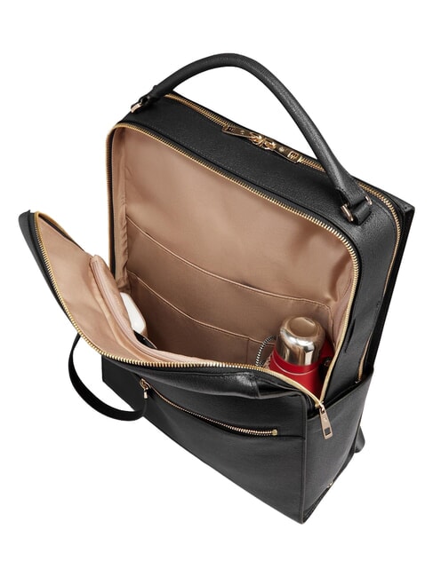 PATRICIA Sac &agrave; dos en cuir pour ordinateur portable 15,6 pouces Noir - Sacs pour Femme