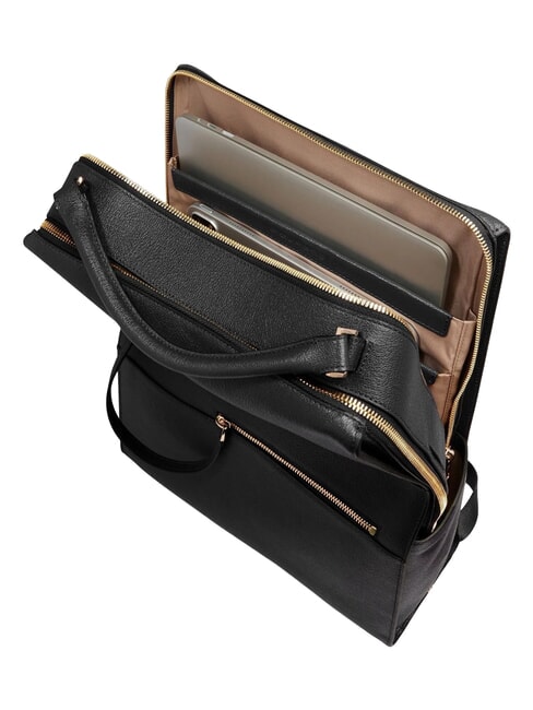 PATRICIA Sac &agrave; dos en cuir pour ordinateur portable 15,6 pouces Noir - Sacs pour Femme