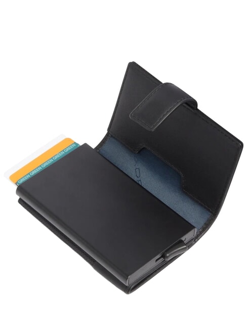 W145 Porte-cartes &agrave; syst&egrave;me coulissant Noir - Portefeuilles Homme